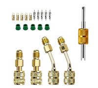 Adaptateur sous vide de charge R410A 45/90/180 degrés 5/16" F vers 1/4" M pour entretien CVC professionnel connecteur métallique