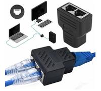Adaptateur sparateur Rj45 1 2 ports femelle femelle Connecteurs rseau d\'extension Internet Prise en charge du cble Ethernet, noir