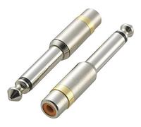 Adaptateur SpeaKa Professional SP-6672048 [1x Jack mâle 6.35 mm - 1x Cinch-RCA femelle] argent