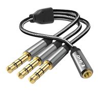 Adaptateur Splitter Jack 3.5mm femelle vers 3x Jack 3.5mm mâle LinQ Gris