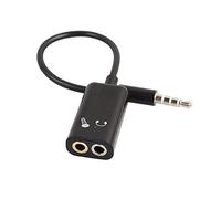 Adaptateur Splitter Jack Audio 3.5 mm - Adaptateur Stéréo pour Casque et Prise Microphone - Noir