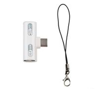 Adaptateur Splitter USB C : Double Fonction Charge et Musique pour iPhone - pour accessoire Casque Haute Vitesse Design Pocket 4cm(Audio 202C-100 White)