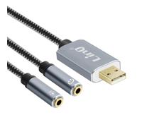 Adaptateur Splitter USB vers 2 Jack 3.5mm Audio et Micro U3532 Gris