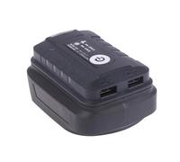 Adaptateur stable en métal ABS 18 V avec systèmes de charge 2 sorties USB Lumière d'urgence pour outil de voyage Chargeur de batterie portable