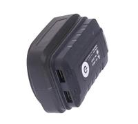 Adaptateur stable en métal ABS 18 V avec systèmes de charge 2 sorties USB Lumière d'urgence pour outil de voyage Convertisseurs de batterie vers USB