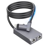 Adaptateur Starlik Ethernet, Starlik V2 de Deux Ports à RJ45 Gigabit de Linkoostar Rápida 2 Dispositifs Réseau Simultanément WiFi Extender Hub | Jusqu'à 1 Gbps