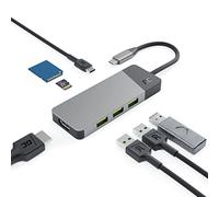 Green Cell HUBGC01 - USB Type-C - HDMI - USB 3.2 Gen 2 (3.1 Gen 2) Type-A - USB 3.2 Gen 2 (3.1 Gen 2) Type-C - MicroSD (TransFlash) - SD - 5000 Mbit/s - 60 Hz - 3840 x 2160