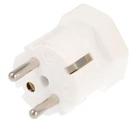 Adaptateur suisse blanc de la prise suisse 3pin à la prise Schuko 2pin avec conducteur de terre et 10A