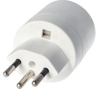 Adaptateur suisse blanc de prise femelle Schuko à prise suisse 230 Volt avec conducteur de terre et 10A
