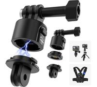 Adaptateur Support avec Libération Rapide, Accessoire de Trépied de Caméra Interface 1/4 pour GoPro Hero 13 12 11 10 9 8 7 Insta360 DJI Action Osmo Pocket Selfie Stick Sac à Dos Poitrine Cou.[F172]