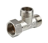 Adaptateur T 3 voies en cuivre G1/2" pour pulvérisateur de bidet de toilette et raccord de tuyau de douche avec ports filetés femelle et mâle