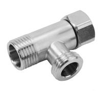 Adaptateur T en acier inoxydable 304 G1/2 pour pulvérisateur de bidet - Vanne de dérivation de robinet en laiton pour WC, baignoire, douche, tuyau de connexion standard britannique