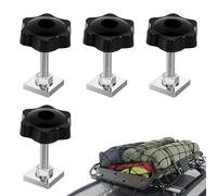 Adaptateur T-Track 4 Pièces Adaptateur à Rainure en T M6x35mm Vis à Rainure en T avec Écrou Étoile et rondelle d'écrou T-Track Adapter pour Adaptateurs de Vélo et Barres de Toit
