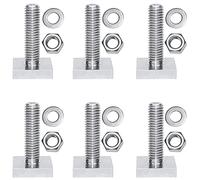 Adaptateur T-Track M8x30mm Acier Inoxydable Adaptateur à rainure en T avec Écrous et Rondelle d'écrou pour Adaptateur vélo, Porte-Bagages de Toit, Rainure en T, Outil de Fixation(Tête 20x20mm)