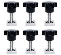 Adaptateur T-Track M8x30mm Acier Inoxydable Adaptateur à rainure en T avec Écrous Étoile et Rondelle d'écrou pour Adaptateur vélo, Porte-Bagages de Toit, Rainure en T, Outil de Fixation