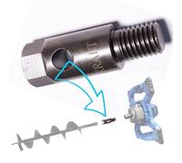 Adaptateur Tarière pour malaxeur M14 (mélangeur peinture et colle, mélangeur motier) pour trous piquets, pieux, cloture avec démontage facile BLUMKRAFT