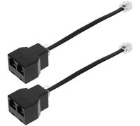 Adaptateur Téléphonique Rj11 6p4c Rj14 Quatre Cœurs Détachable | Deux Adaptateurs en Cuivre et ABS, Rangement Facile, Compatibles Télécopieurs et Répondeurs Domestiques