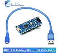 Adaptateur terminal de contrôleur NANO V3.0 3.0,6 000 cartes,bouclier IO,plaque d'extension simple pour câble Ardu37AVR ATMEIncome 328P - Type Welding Micro Cable
