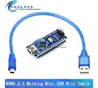 Adaptateur terminal de contrôleur NANO V3.0 3.0,6 000 cartes,bouclier IO,plaque d'extension simple pour câble Ardu37AVR ATMEIncome 328P - Type Welding Mini Cable