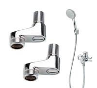 Adaptateur tête de douche | 6.2x5.5cm cuivre électroplaqué raccord coude robinet fileté montage mural réglable vanne mélangeur extension angle Baignoirē accessoire salle de bain