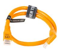 Adaptateur TetherTools TetherPro Optima 10G USB-C, 51 cm (droit vers coudé), orange