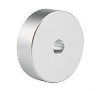 Adaptateur tourne-disque en aluminium noir pour simple (argent) | Taille exacte de 45 tr/min, siège stable sur la broche, n'interrompt pas la musique, utilisation professionnelle