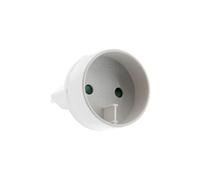 - Adaptateur / Transformateur électrique avec terre - prise mâle 6A vers prise femelle 16A - Blanc