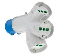 Fanton Adaptateur industriel 73095 Triplex fiche CEE 2P+T à 3 prises bipas Schuko 2P+T