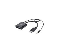 Adaptateur TV, écran 151559 [1x HDMI mâle - 1x VGA femelle, Jack femelle 3.5 mm] noir