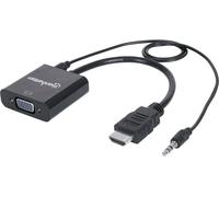 Adaptateur TV, écran Manhattan 151559 [1x HDMI mâle - 1x VGA femelle, Jack femelle 3.5 mm] noir