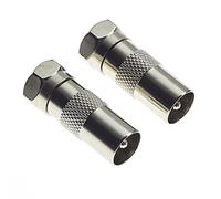 Adaptateur TV mâle vers type F mâle - Adaptateur TV coaxial femelle convertisseur câble coaxial connecteur RF mâle RCA femelle de type F, connecteur mâle de type F 2 pièces