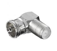 Adaptateur Tv-Sat Fiche-F coudé 90° F-f à 9,5mm