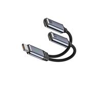 Adaptateur Type-C 2-en-1 charge et audio compatible avec Apple ¿ Charge rapide PD 100W, Audio USB 2.0 480Mbp, câble tressé alliage d'aluminium Gris