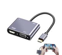 Adaptateur Type C - 4 en 1 Type C VGA USB PD Hub | Splitter USB pour