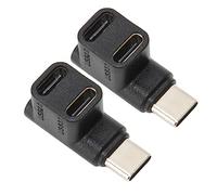 Adaptateur Type C vers USB C 2pcs, 10Gbps USB 3.1 Type C Mâle vers USBC 3.1 USB C2.0 Double Connecteur Femelle Angle de 90 Degrés Type C Convertisseur pour Ordinateur Portable PC