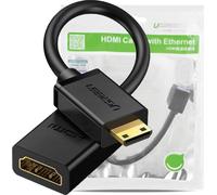 UGREEN Adaptateur Mini HDMI vers HDMI 4K 60Hz Câble Mâle vers Femelle 18Gpbs 3D Ethernet Arc Compatible avec Tablette Raspberry Pi Zero Canon EOS 700D Nikon D5300 HDTV 4K Projecteur (20CM)