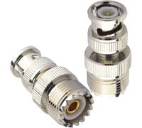 Adaptateur UHF BNC Connecteur SO239 UHF Femelle à BNC Mâle Adaptateur UHF Femelle BNC Mâle pour Antennes RF/Antenne CB/Radio CB/Périphériques LAN sans Fil/Antenne Portable Paquet de 2