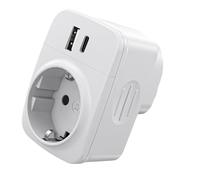Adaptateur Prise Anglaise - Prise Anglaise Adaptateur Francais avec 1 USB et 1 Type-C, Adaptateur Type G pour Irlande Royaumeuni Bretagne Écosse