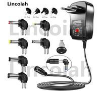 Adaptateur universel AC 100-240V DC 3V 4.5V 5V 6V 7.5V 9V 12V 30W, alimentation multifonction réglable pour caméra à bande lumineuse LED