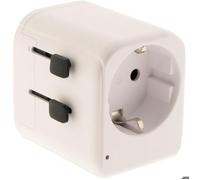 Watt and Co - Adaptateur universel de voyage 150 pays 2xUSB + fusibles de protection
