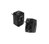 AKASHI Adaptateur Universel De Voyage Avec 2 Sorties Usb - Noir Noir G