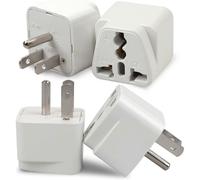 Adaptateur universel de voyage, prise Europe vers États-Unis (blanc), lot de 4