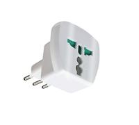 Adaptateur universel de voyage Prometeo Electronics® pour prise Mondo vers fiche Italie, Blanc fiche 10 A max 1500 W
