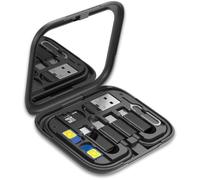 Adaptateur Universel de Voyage, Voyage Kit avec Adaptateur USB vers Type C/Micro USB/Phone, PD Câble Type-C & Éjecteur SIM