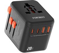 Adaptateur Universel Voyage avec 2USB C et 2USB A et 1 Prise Secteur Universelle,pour Europe USA UK Australie Chine Japon Thaïlande