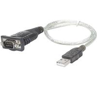 Adaptateur USB 1.1 Manhattan 205146 - [1x USB 1.1 type A mâle - 1x SUB-D mâle 9 pôles] - 45.00 cm - gris contacts dorés