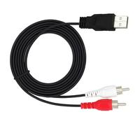 Adaptateur USB 2.0 1,5 m mâle vers 2RCA mâle câble vidéo audio pour caméscopes PC, convertisseur auxiliaire, adapté pour le divertissement à la maison, câble PVC flexible