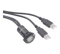 Adaptateur USB 2.0 2 x USB femelle type A vers 2 x USB mâle type A avec 60 cm de câble TRU COMPONENTS USB-06-BK 1229322 1 pc(s)