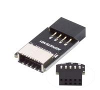 Adaptateur USB 2.0 9Pin vers USB 3.1 Type E Key-A pour Panneau Avant vers Adaptateur d'extension de Carte mère 9 Broches