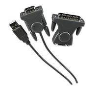 Adaptateur Usb 2.0 A Male Vers Serie Rs232 Db9 + Db9/Db25 (0107045)